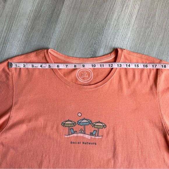Life Is Good XXL T-Shirt “Social Network” Beach Orange Women’s Top Short Sleeve - Picture 10 of 14